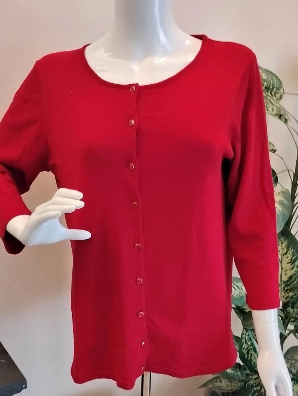 Coldwater Creek Red Cardigan Size Medium